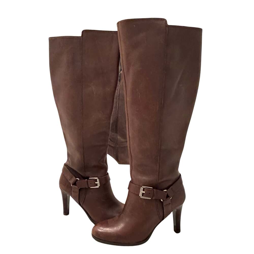 Lauren Ralph Lauren Bria Dark Brown Leather Knee High Boots size 5